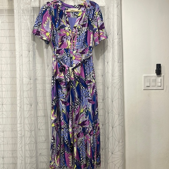 Marie Oliver Natalie dress pinks purples blues 4/6 - Picture 4 of 14